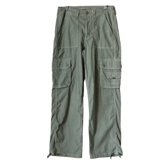 American Eagle Olive Baggy Jogger Cotton Cargo pants size 6 - Picture 1 of 5